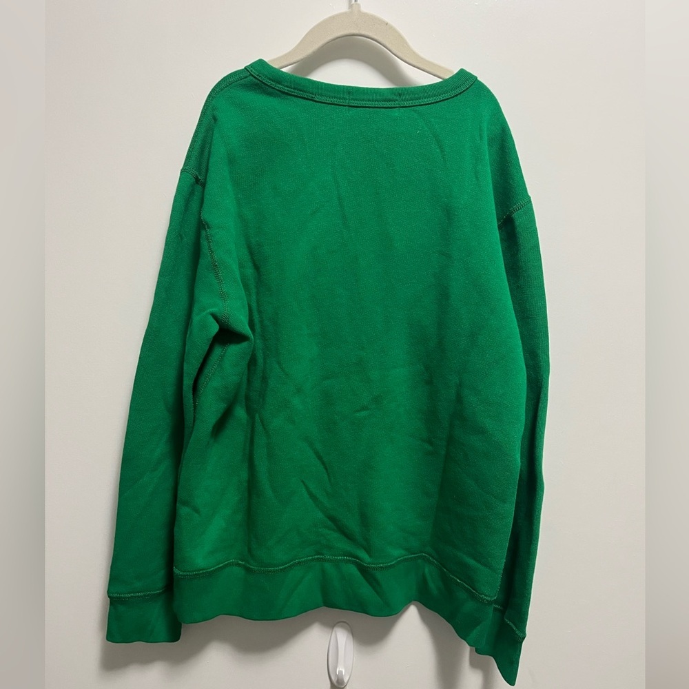 NWT Polo Ralph Lauren Fleece Crewneck Sweatshirt Kelly Green Kids Size 10-12 - Picture 8 of 10
